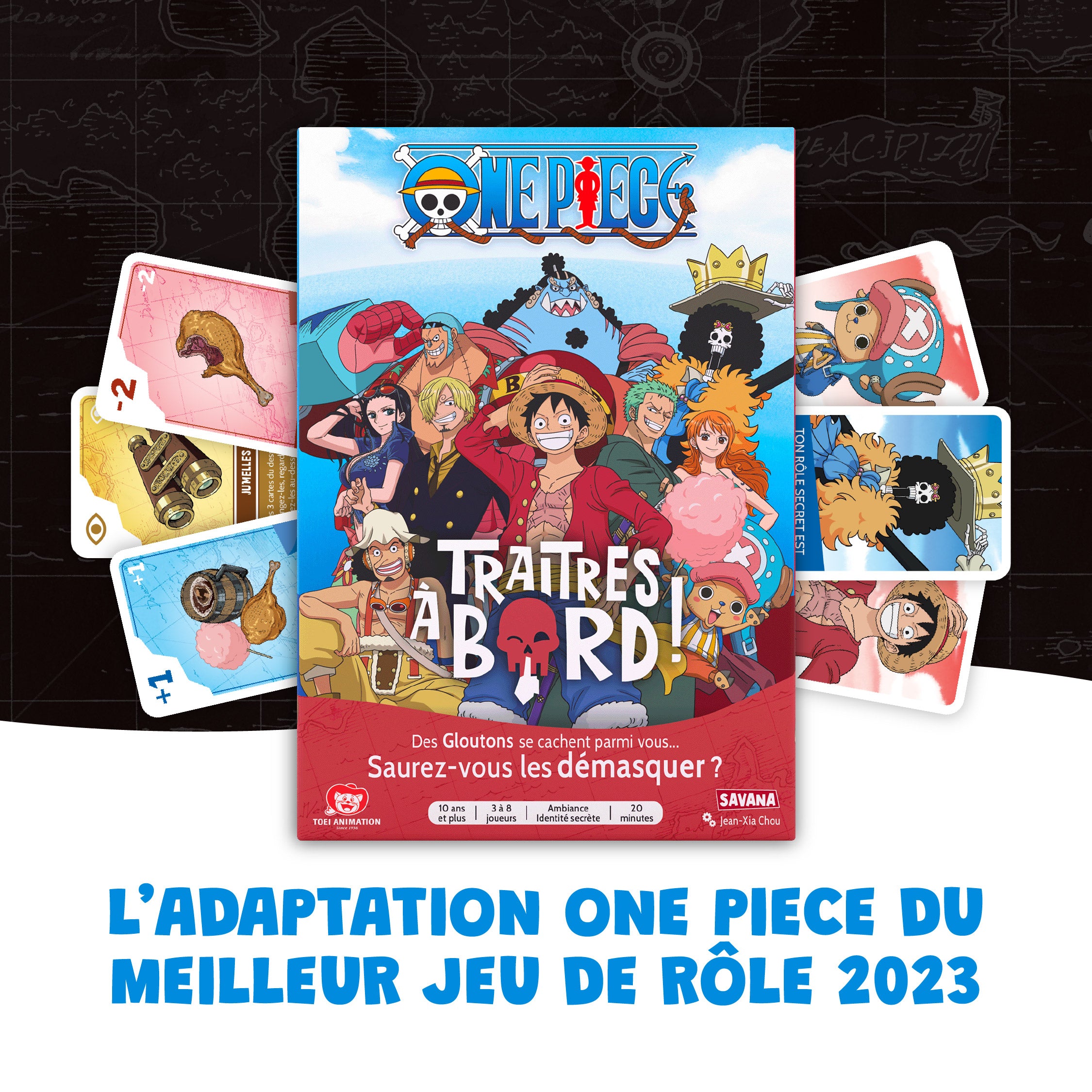 Traitres à Bord - One piece | Jeu de société | Jeu de cartes à identité secrète | Jeu de voyage et de poche | Dès 10 ans