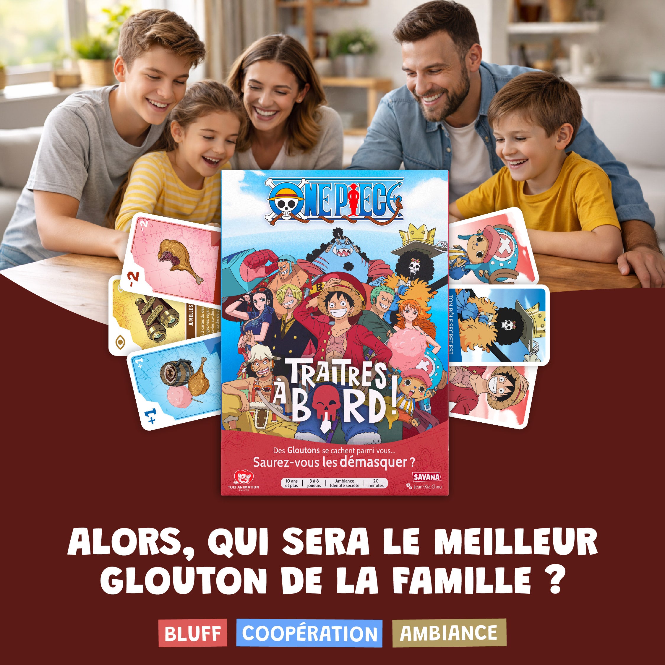 Traitres à Bord - One piece | Jeu de société | Jeu de cartes à identité secrète | Jeu de voyage et de poche | Dès 10 ans