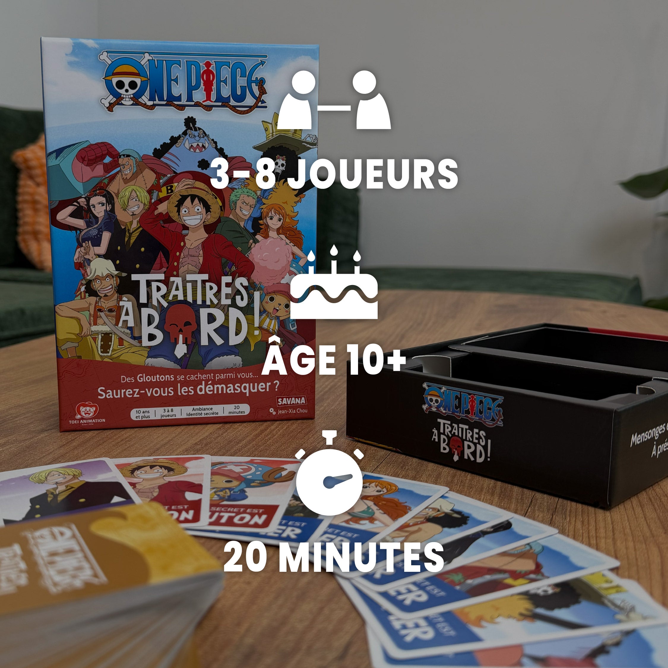 Traitres à Bord - One piece | Jeu de société | Jeu de cartes à identité secrète | Jeu de voyage et de poche | Dès 10 ans
