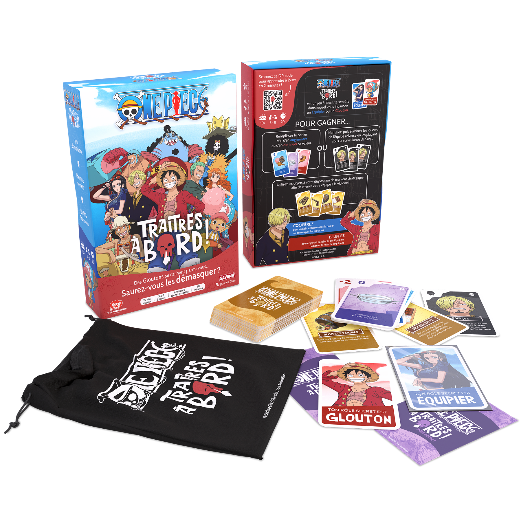 Traitres à Bord - One piece | Jeu de société | Jeu de cartes à identité secrète | Jeu de voyage et de poche | Dès 10 ans